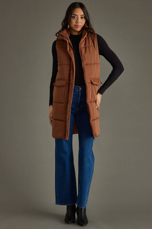 Brown Long Vest