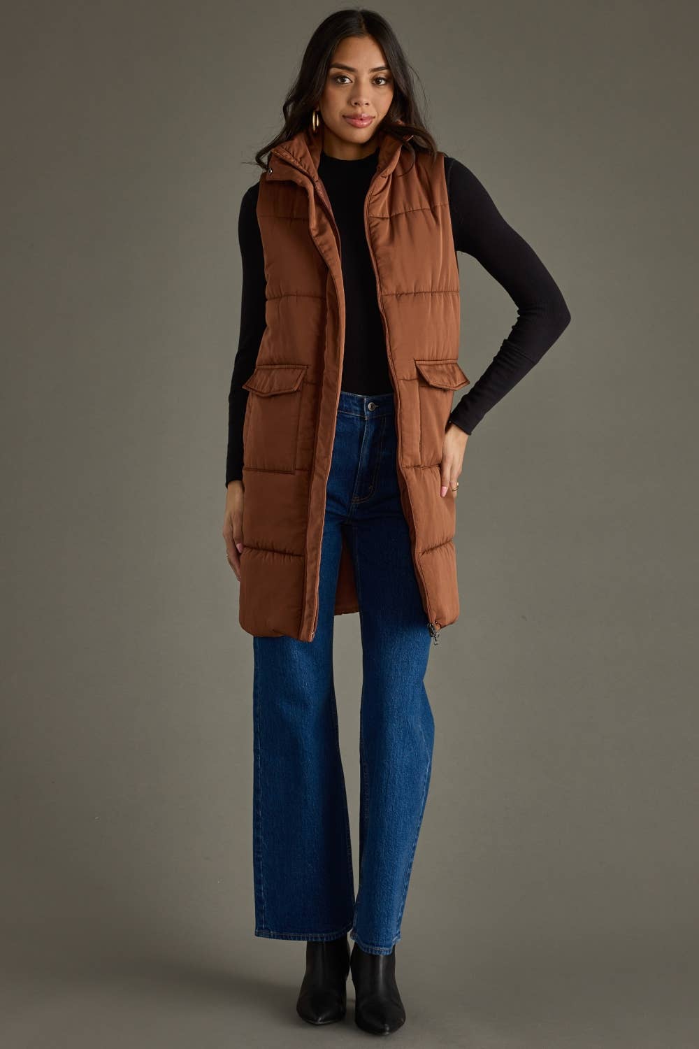 Brown Long Vest