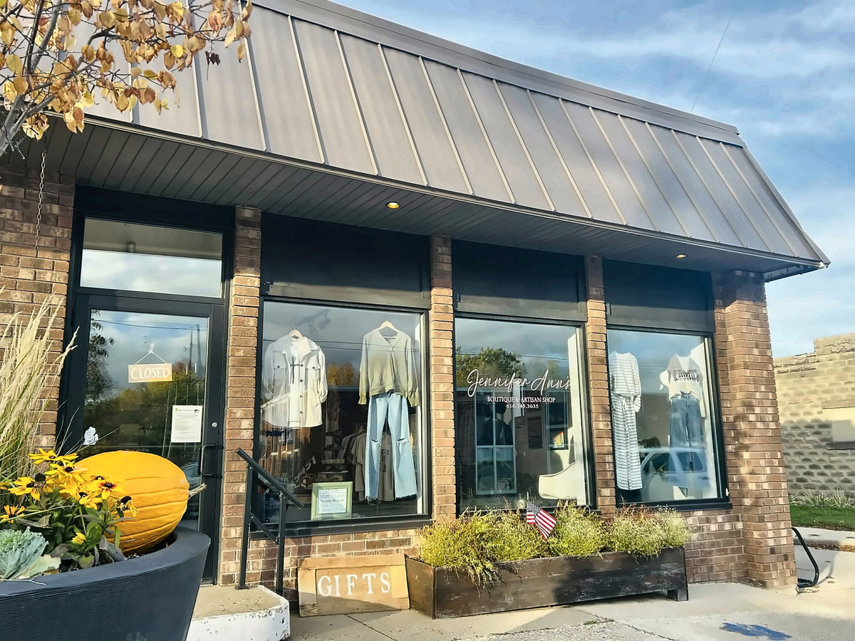 Jennifer Ann's Boutique storefront on Stafford Street in Ravenna