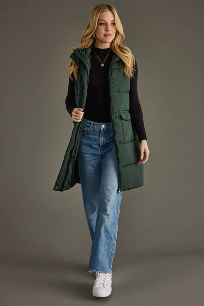 Long Vest- Dark Green