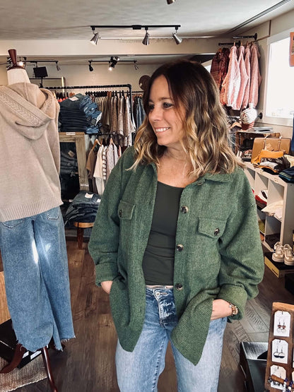 Brushed waffle knit shacket (4 colors)