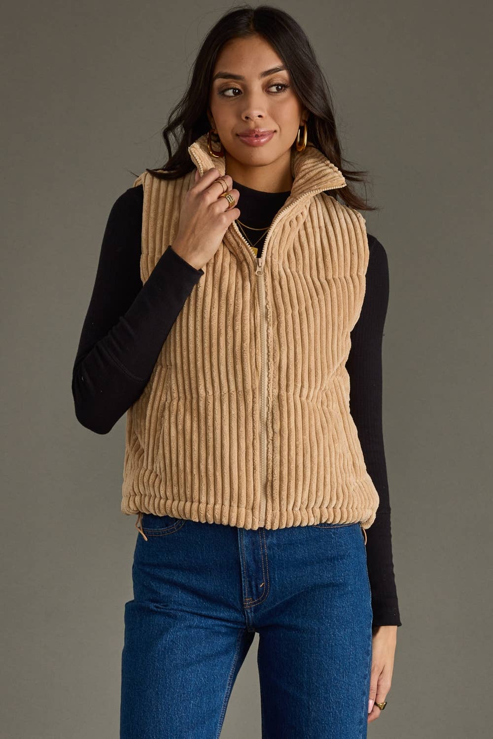 Tan Corduroy Vest