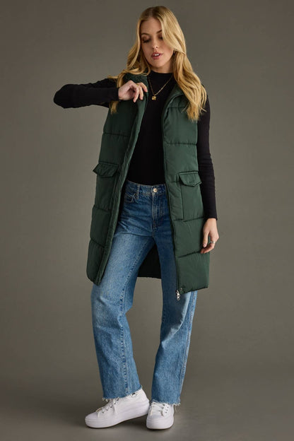 Long Vest- Dark Green